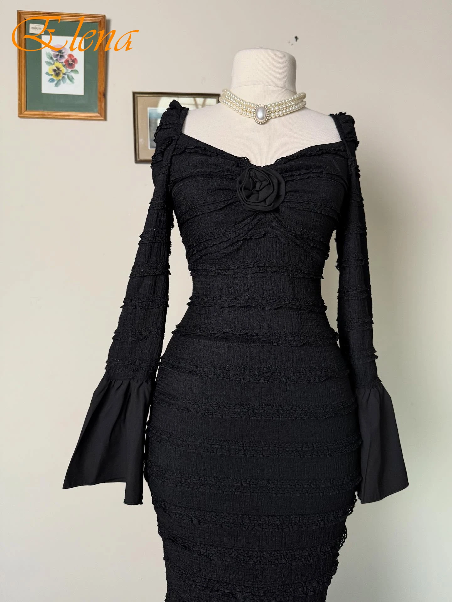 فستان سهرة أنيق مخصص بحورية البحر بياقة مربعة كلاسيكي رقيق للمشاهير فستان حفلات عالي الجودة