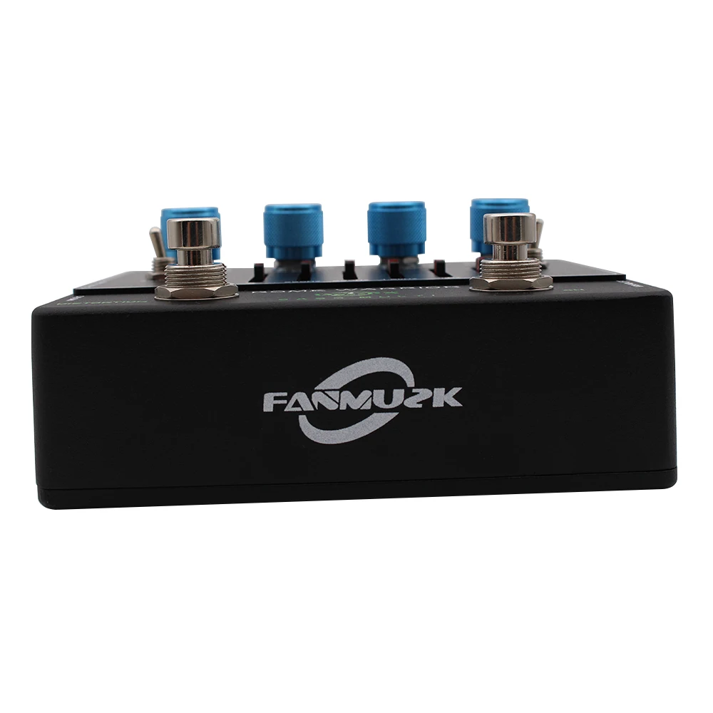 Fanmuzk Rome Warrior Bass Preamp Pedal 6-Band Graphic EQ Distortion DI Box with Headphone Out and Aux-In