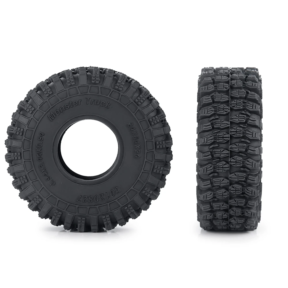 MIBIDAO 4Pcs 64/65mm Soft Rubber Wheel Tires For 1/18 TRX-4M Bronco Defender RC Crawler Car Parts