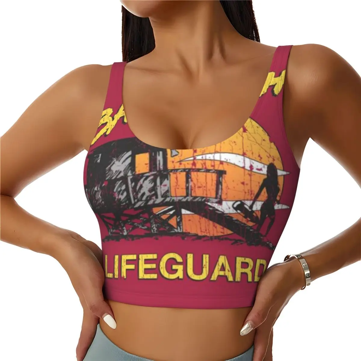 Hiit Training Top Baywatch Lifeguard Sunset 1989 Yoga Practice Athleisure Tank
