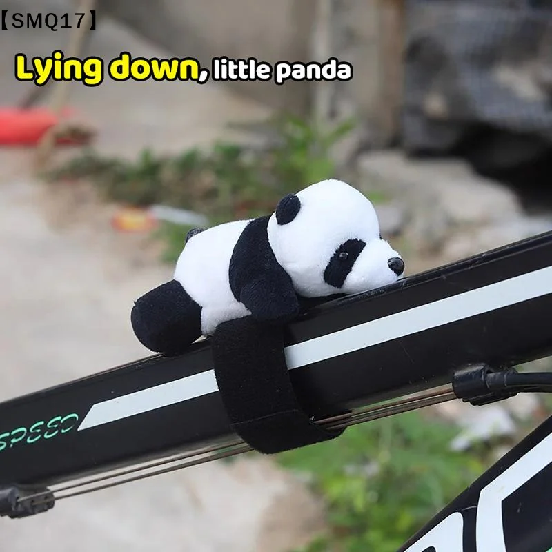 Cute Panda Plush Car Decoration Soft Stuffed Animal Handlebar Ornament For Bike Motorcycle Electric Vehicles Decoration【SMQ】
