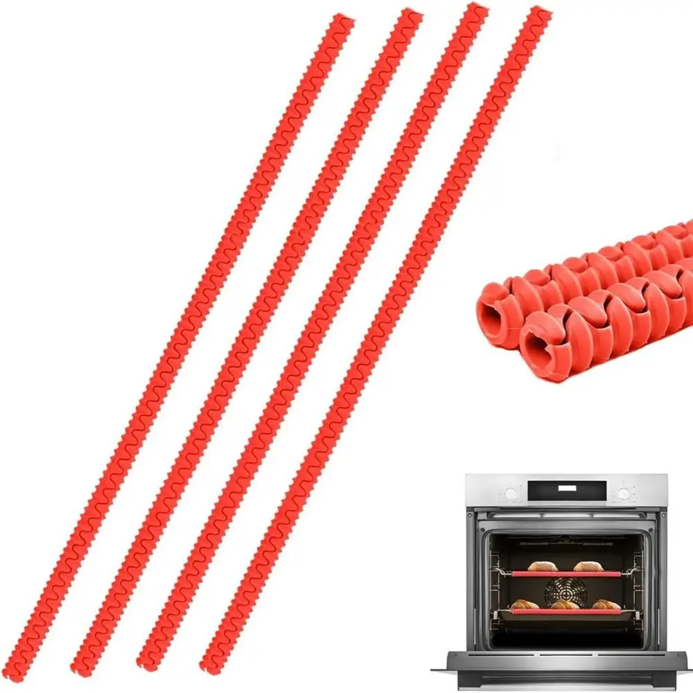 Protector de rejilla para horno de silicona, tira de aislamiento térmico roscada resistente al calor, evita quemaduras, alta temperatura, 2 uds.