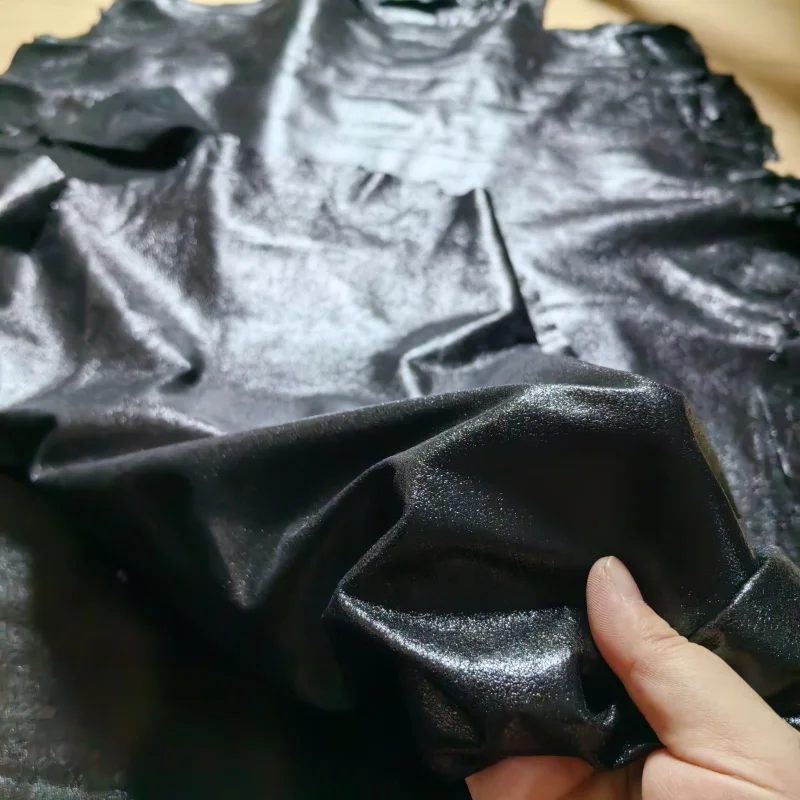 0.3MM Ultra Thin Matte Black Top Grain Sheepskin, Genuine Leather Fabric For Handmade DIY Leather Skirts, Whole Hide