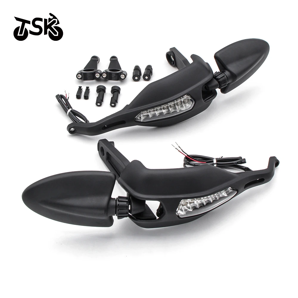 Handlebar Protector with Turn Signal Light Lamp and Mirror For DUCATI 796 Hypermotard 1100 EVO 2010-2012 1100S 2008-2009