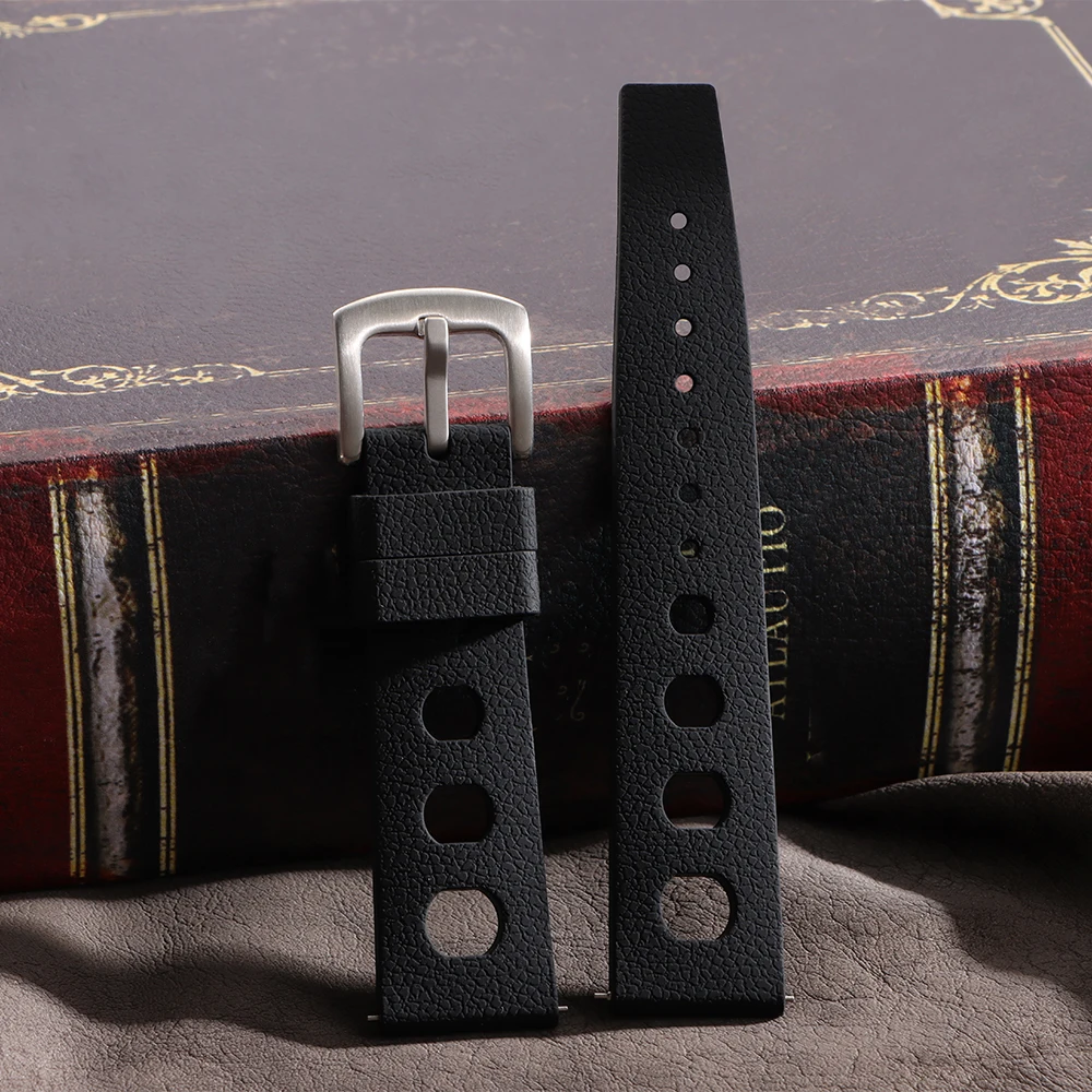 Tropical Silicone Watch Strap 20mm 22mm Stainless Steel Buckle Tropical Strap Premium Soft Rubber Bracelets Breathable Watchband
