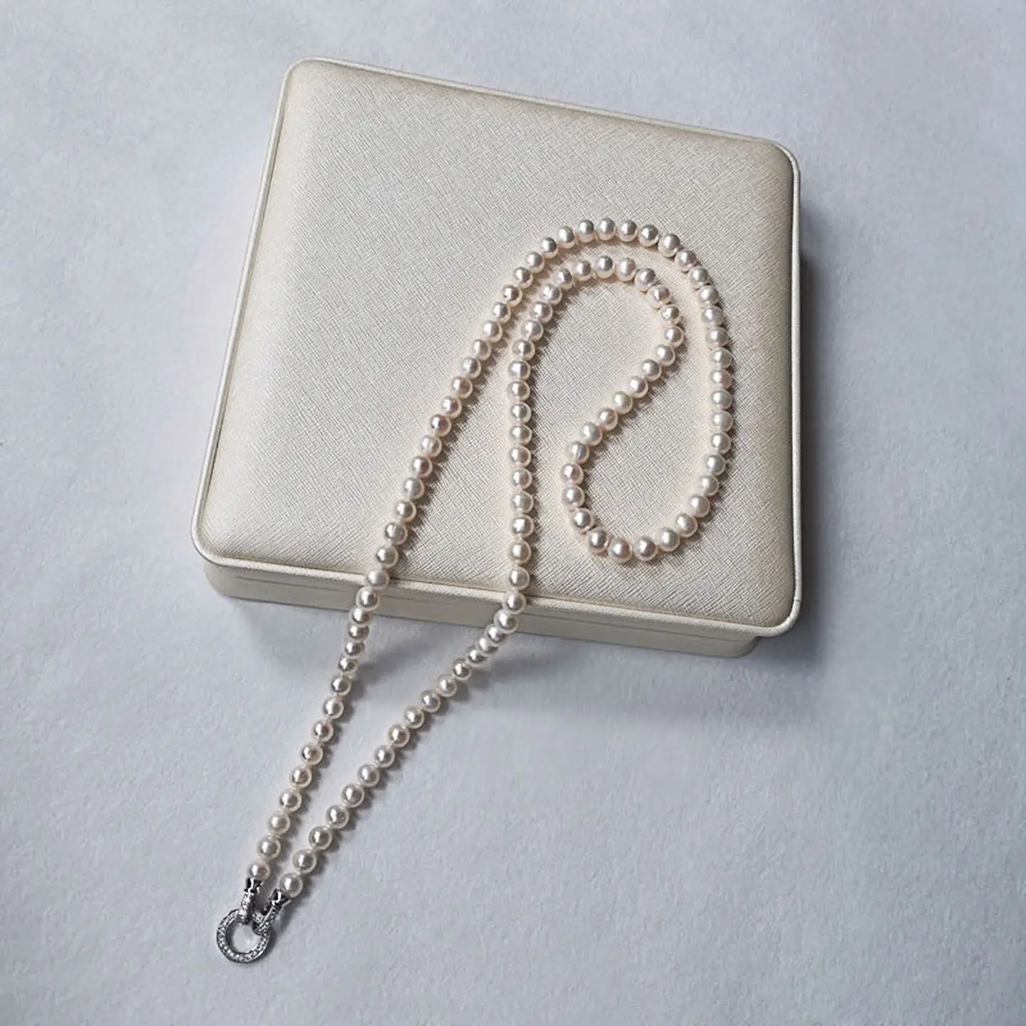 Classic necklace AAAA7-8mm natural pearl long necklace, multi-layer stacked plain chain length 80cm, 120cm