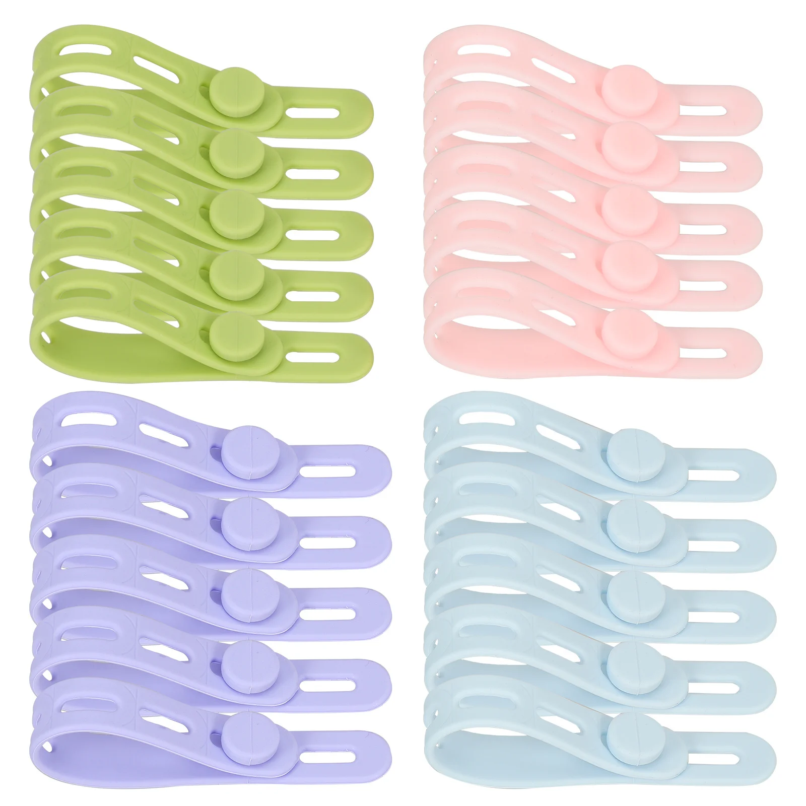 

20Pcs Silicone Tie Straps Durable Cable Ties Smooth Cord Holder for Data Headphone Wires Organization Tie Wire
