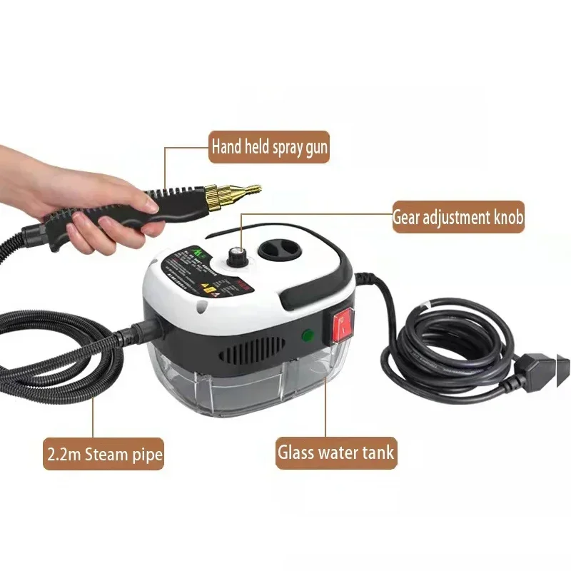 2500W Household High-temperature Steam Cleaner, Sterilization Air Conditioning Kitchen Hood Home Car Steaming Cleaner 110V 220V