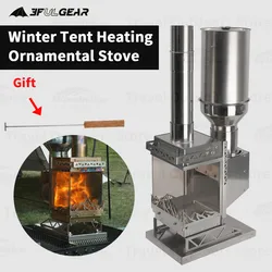 3F UL GEAR Outdoor Winter Pellet Fuel Heating Stove Fuel Bins Multifunctional Ornamental Stove Camping Tent Warm Firewood Stove