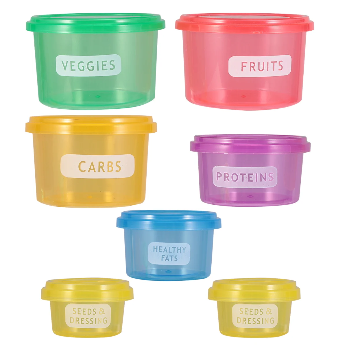 

1 Set 7 Pcs Diet Portion Control Containers Fresh-keeping Food Box Multifunctional Food Storage Case (Below 300ml)