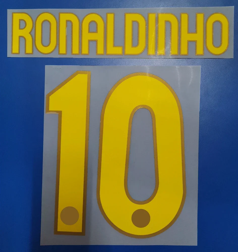 Super A Retro 0708 2007 2008 messi19 ronaldinho Barce number font print, Hot stamping patches badges