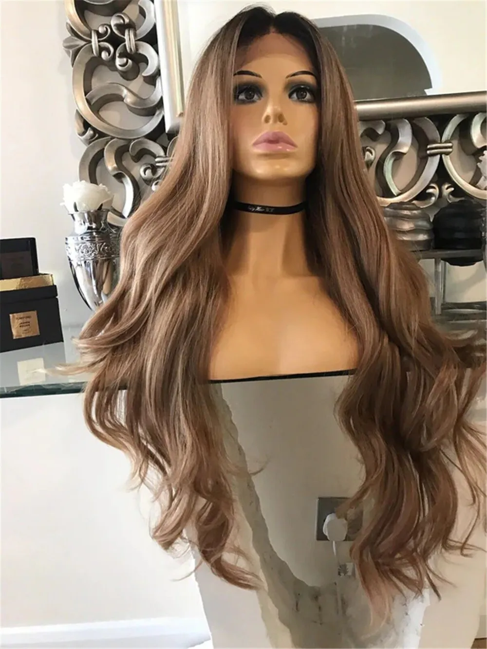 Luxury Body Wavy Synthetic Lace Front Wig For Women 26