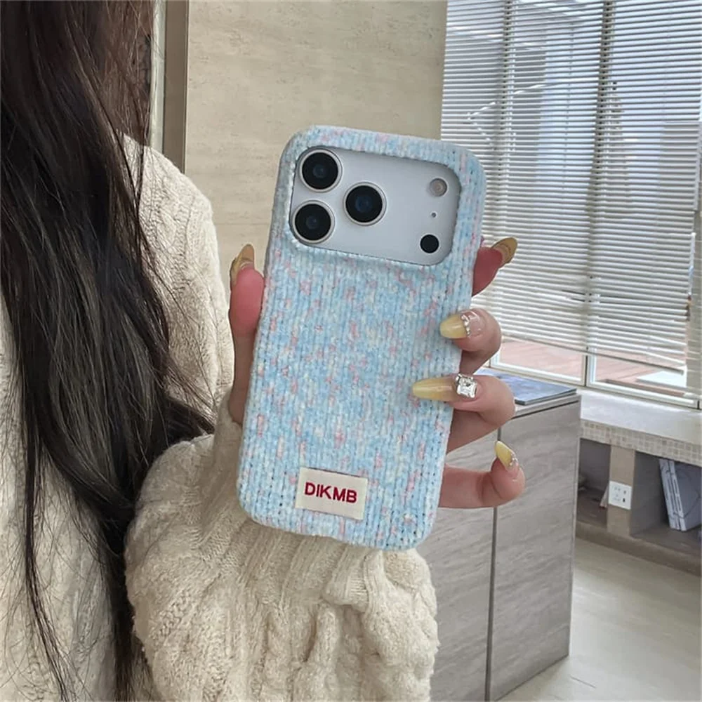 Korea New Ins Fashion plush Colorful Phone Case For iPhone 18 Pro 15 16 17 Pro Max Cover Shockproof Soft Cute Cases 18pro