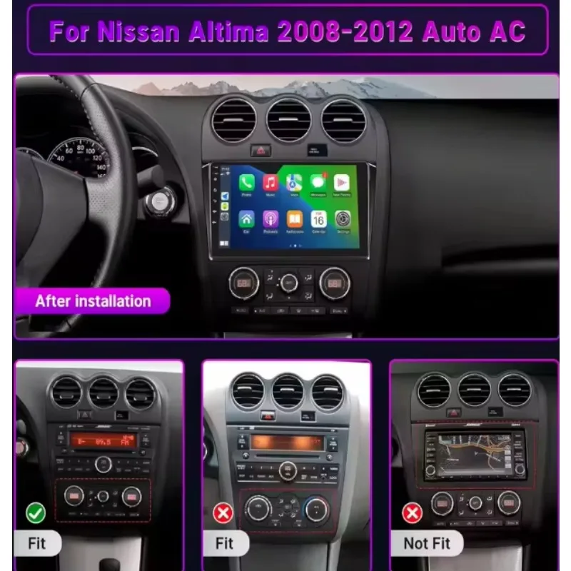 

9 Inch Android 13.0 2GB+32GB For Nissan Altima Teana 2008-2012 Car GPS Navigation Multimedia Player Radio Tape Head Unit Carplay