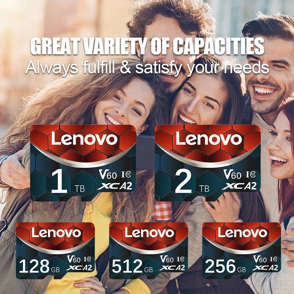

Оригинальная карта Lenovo Micro SD 2 ТБ 1 ТБ Высокоскоростная карта памяти 512 ГБ 128 ГБ Класс TF-карта для дронов Аудио ПК Ps5 Игры