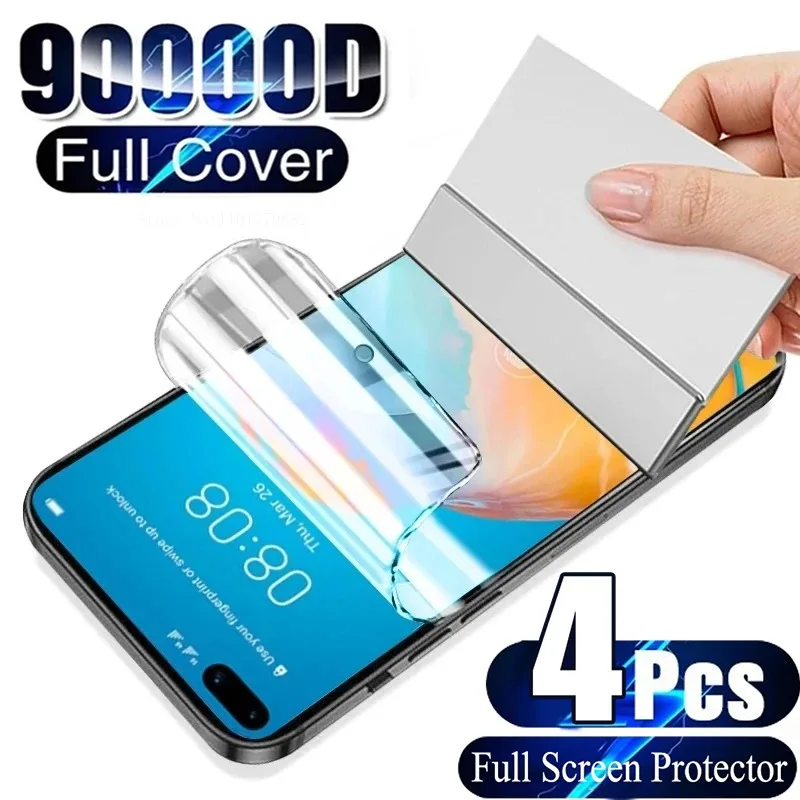 4Pcs Full Cover Hydrogel Film For Huawei P30 P20 P40 Lite Screen Protector For Huawei P30 P40 P50 Mate 30 20 40 Pro Lite Film