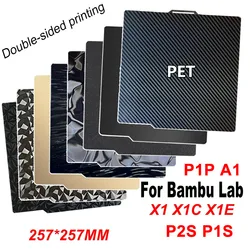 For Bambu lab P2S P1P P1S X1C A1 X1E Build Plate Spring Steel Sheet PEI PEO PET Heatbed for Bambulab X1 Carbon PEI Build Plate