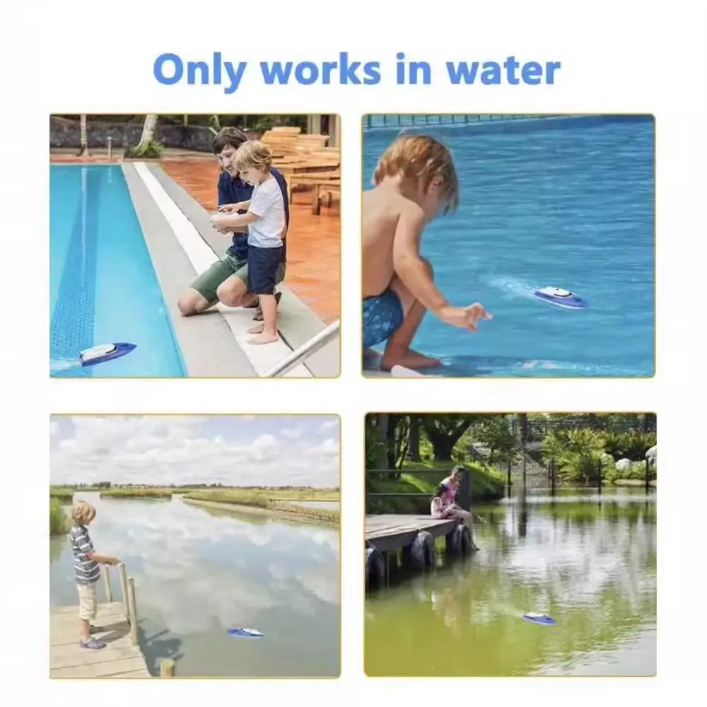 المروحة المزدوجة قارب التحكم عن بعد عالية السرعة متسابق المياه RC قارب سريع بحيرة/حمام السباحة 2.4 جيجا هرتز قارب ألعاب كهربائية هدية للأطفال #4
