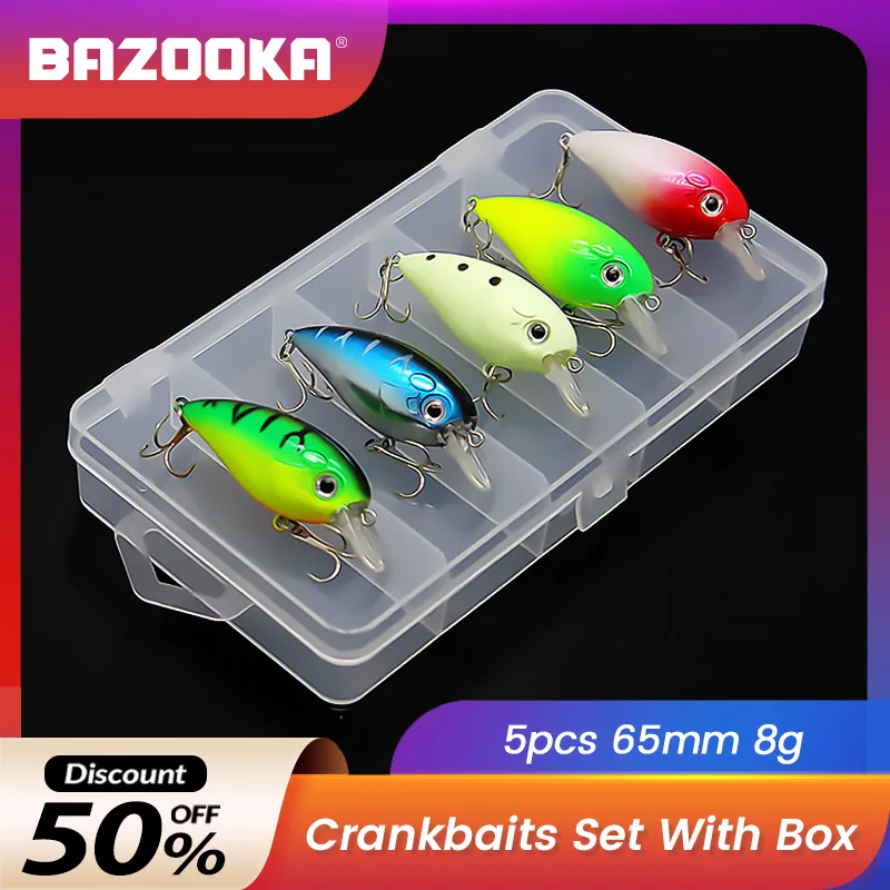 Bazooka Crankbait Set Topwater Fishing Lure Trolling Rock Bait leurre de Crank Mini Wobblers Pike Predator Minnow Isca Tackle