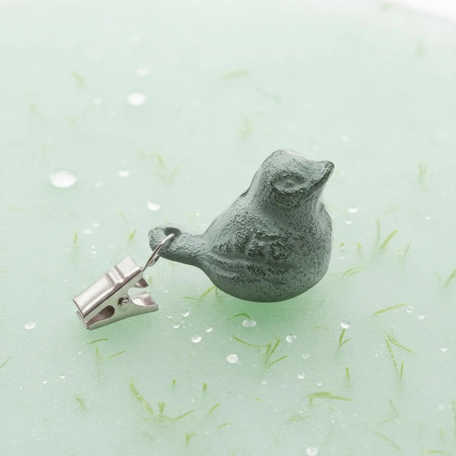 4 Pieces Clip-Attached Bird Ornament Textured Bird Clamp-on Iron Ornament Green House Accent 3D Design