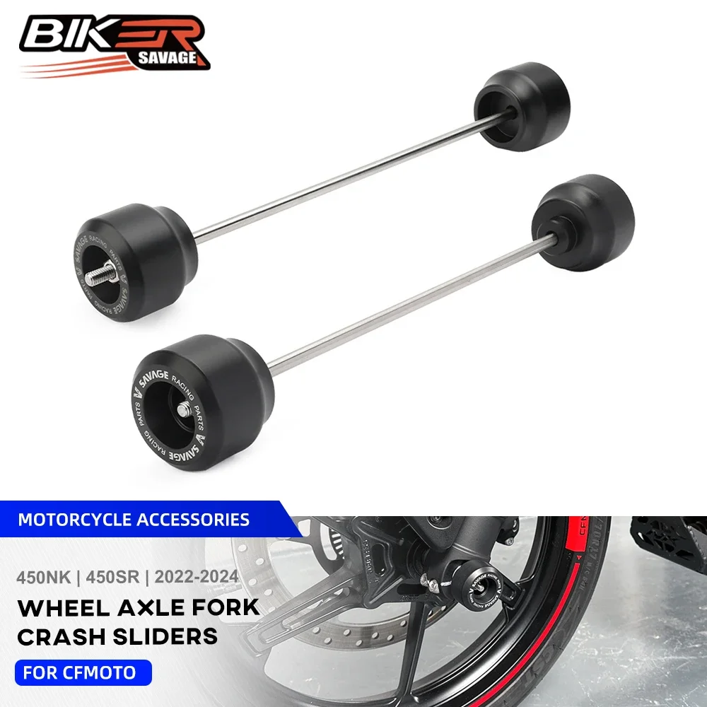 

For CFMOTO 450NK 2024 Front Wheel Axle Fork Crash Sliders 450SR 450SS 450SRS 2023 2022 Motorcycle Rear Swingarm Crash Protector