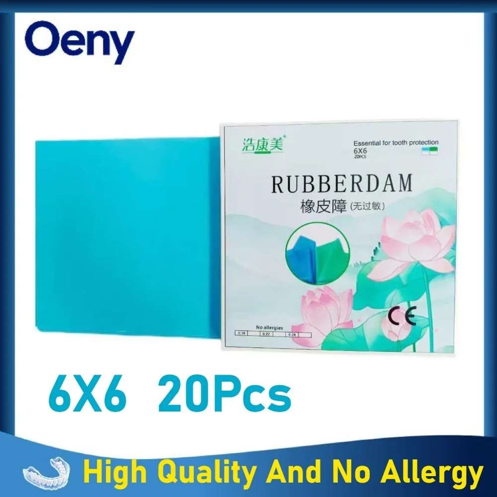

Hot Non-allergic High-quality Sterile Light Blue 6*6 Dental Natural Rubber Latex Oral Care Material