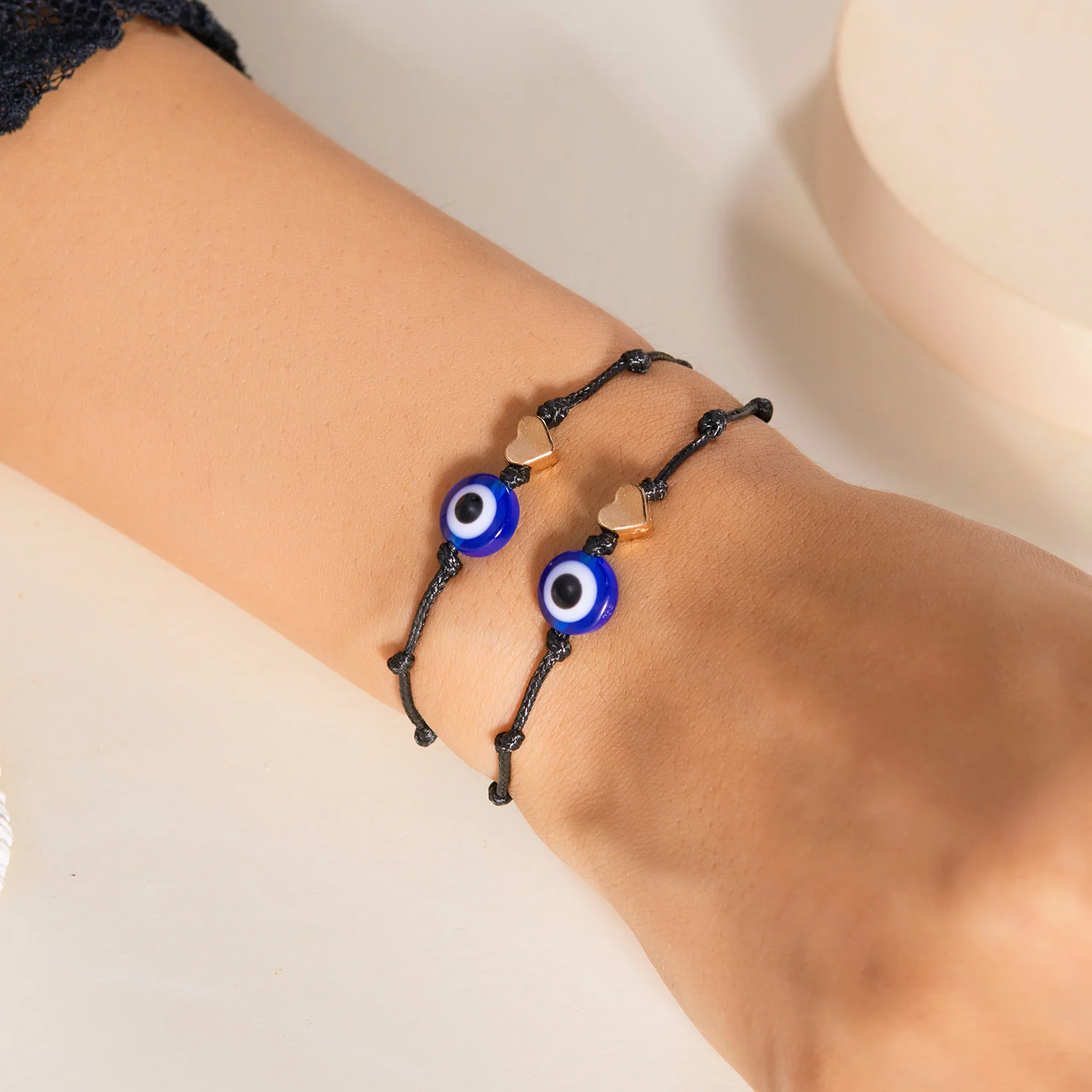 Einfaches türkisches blaues Evil Eye 7-Knoten-geflochtenes Armband für Damen und Herren, glückliches rotes Seil, handgefertigtes Armband, Ästhetik, Party-Schmuck – Detail 23