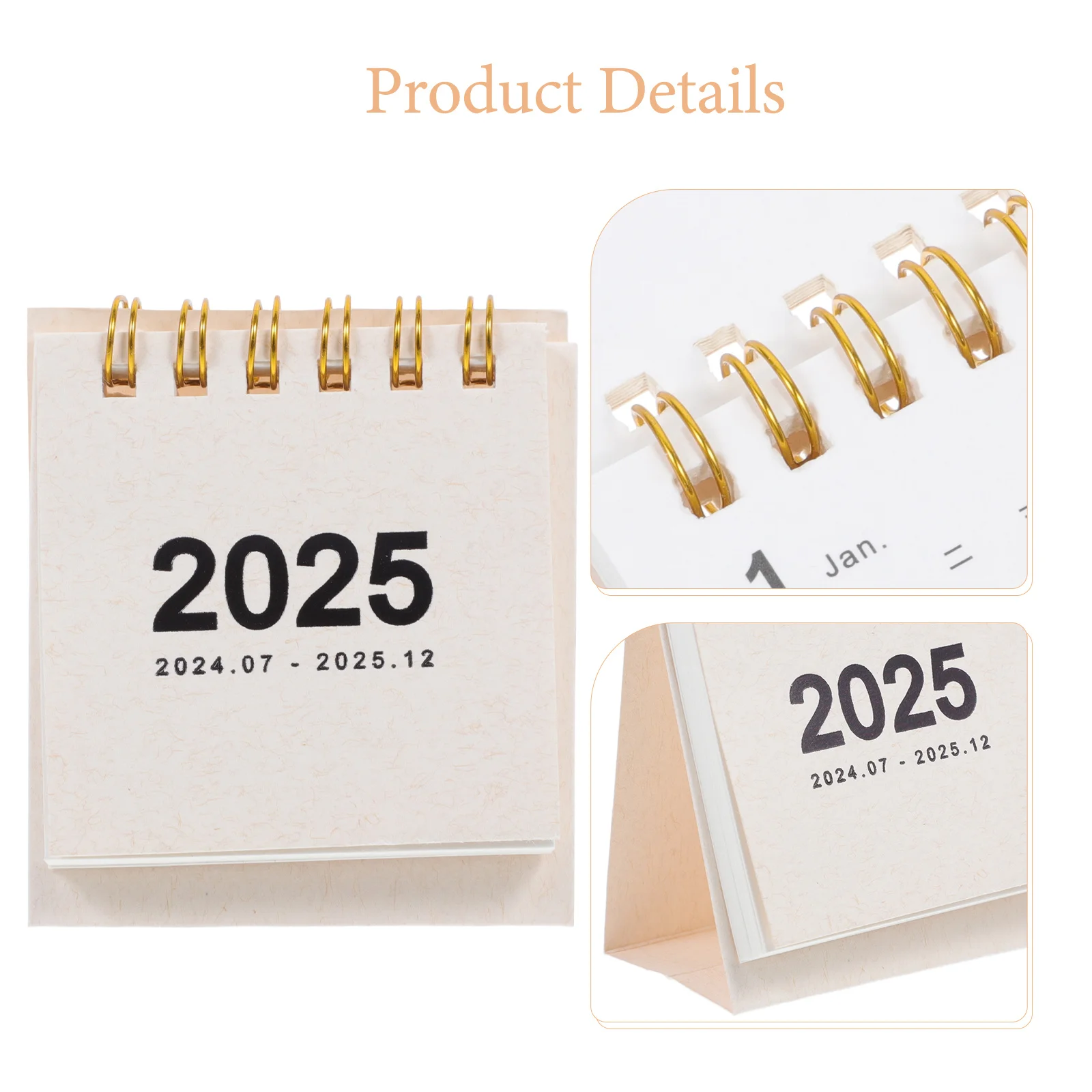 Mini Desk Calendar 2024-2025 Small Office Monthly Flip Calendar Desktop Standing Organizer for Daily Schedule Home Accessory
