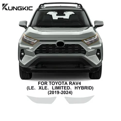 KUNGKIC 프리컷 페인트 보호 클리어 필름, 도요타 RAV4 하이브리드 XA50 2019-2024 프론트 헤드라이트, 백미러 PPF TPU 투명