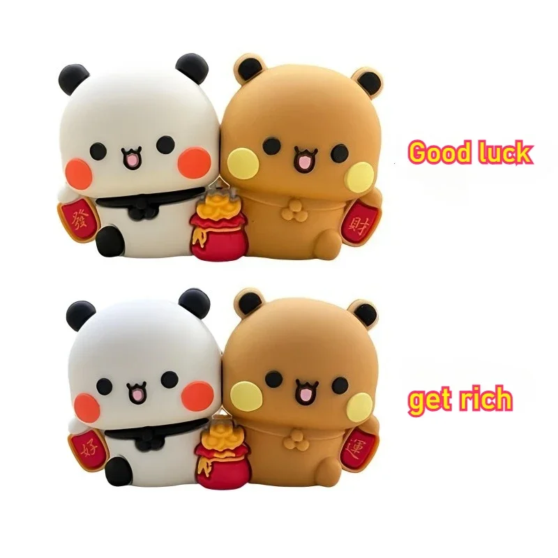 

Милые фигурки Бубу и Дуда, украшения на удачу, богатые аксессуары для медведей-панды Yier, домашний декор, кавайные украшения для автомобиля