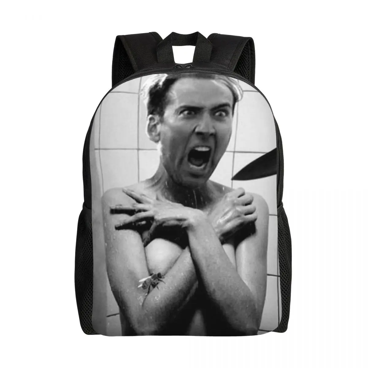 Mochilas Saint Nicolas Cage para homens e mulheres, 3D Print, Meme engraçado, escola, faculdade, bolsas de viagem, mochila de grande capacidade