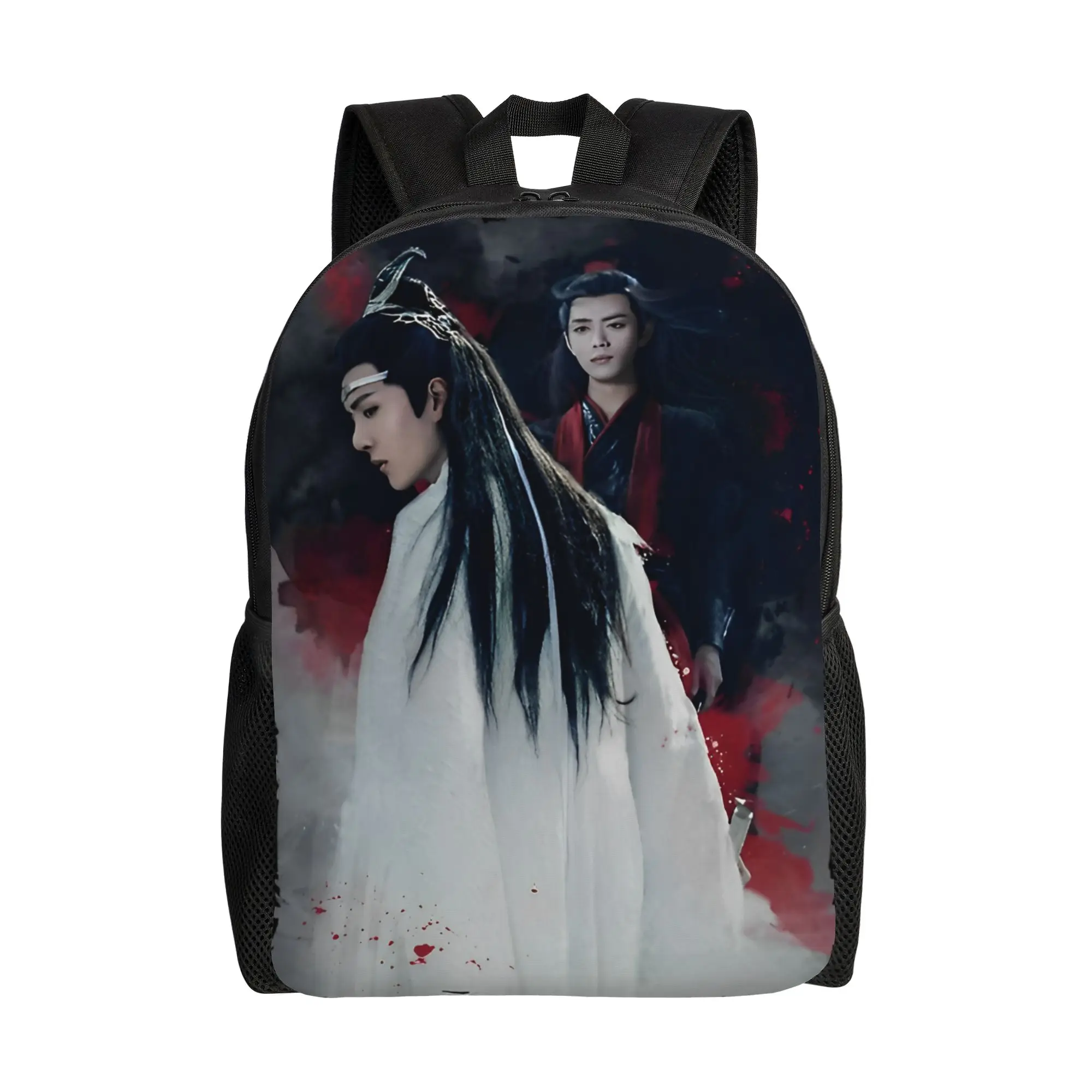 

Рюкзак WangXian The Untamed: повседневный, спортивный, школьный, деловой, для мужчин и женщин, для ноутбука, из холщовой ткани, с изображением Лань Ванцзи и Вэй Усянь