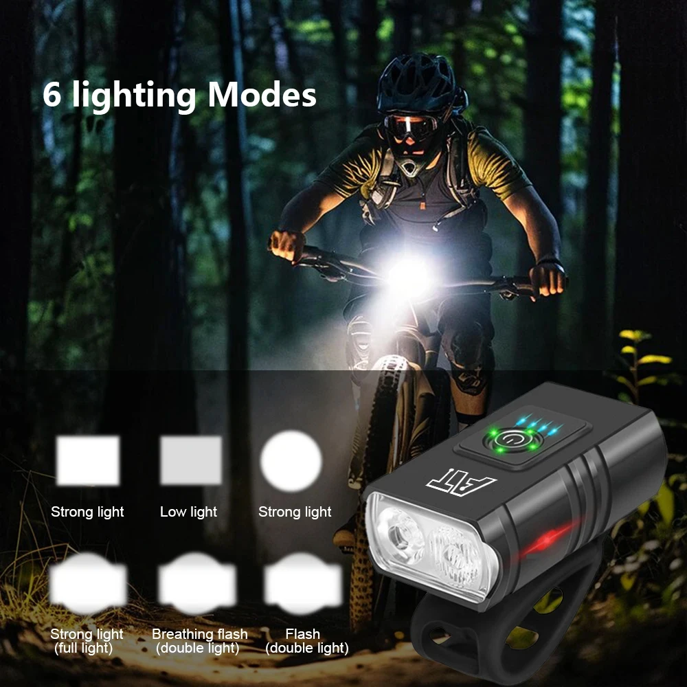 Bike Light Rechargeable T6 LED Bicycle Lights 6 Modes MTB Flashlight Bicycle Headlight for Cycling Bicycle Front Lamp image 3
