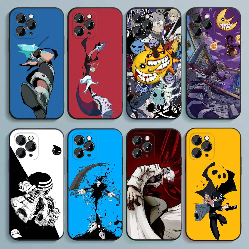 

S-Soul Anime E-EaterS Phone Case For iPhone 17,16,15,14,13,12,Pro,Max,Plus,E,SE4,Air,Mini Black Soft Cover