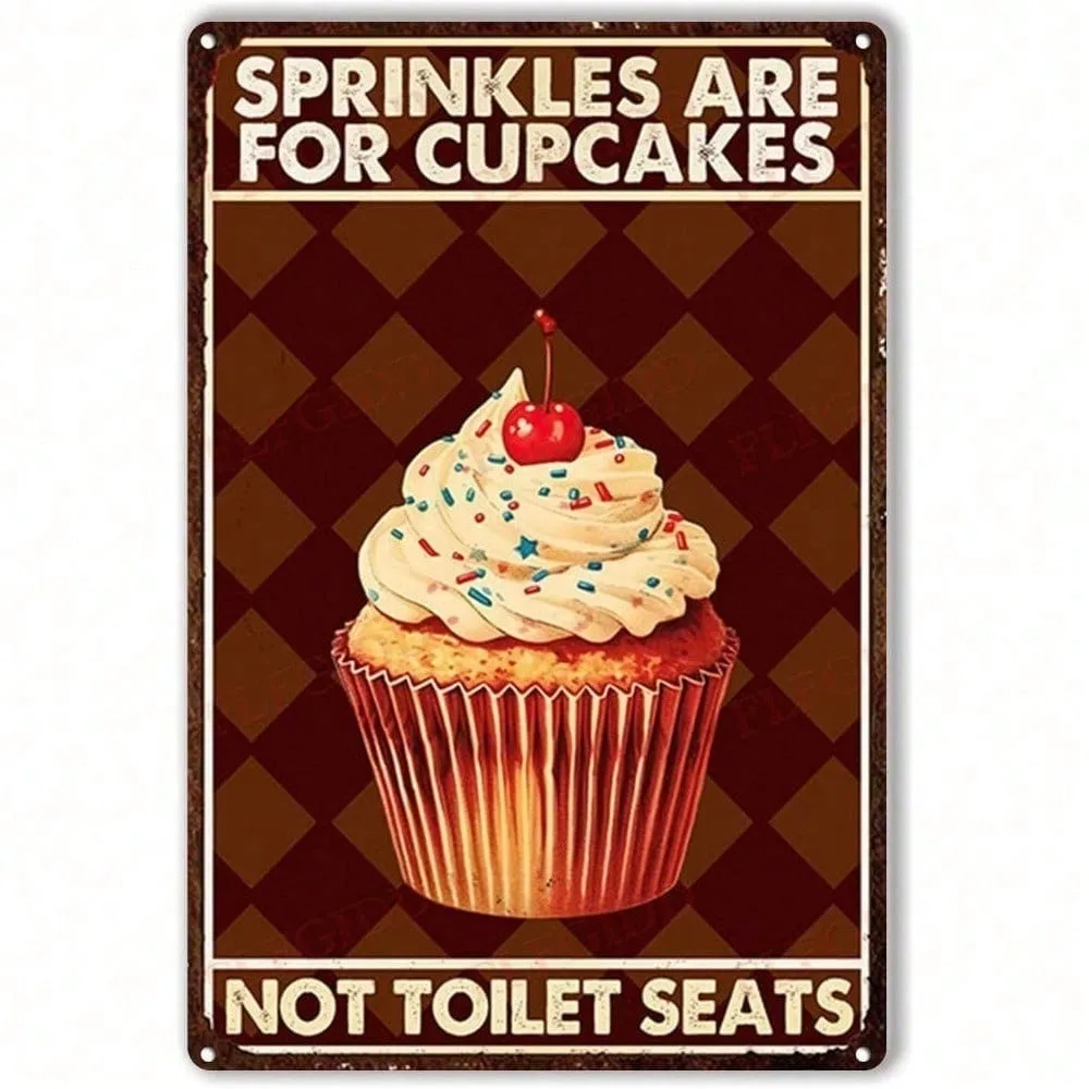 

Vintage Art Deco Tin Metal Sign 8"x12" - Funny Ramadan & Valentine's Kitchen Decor 2026 Trendy Wall Art for Home & Cafe