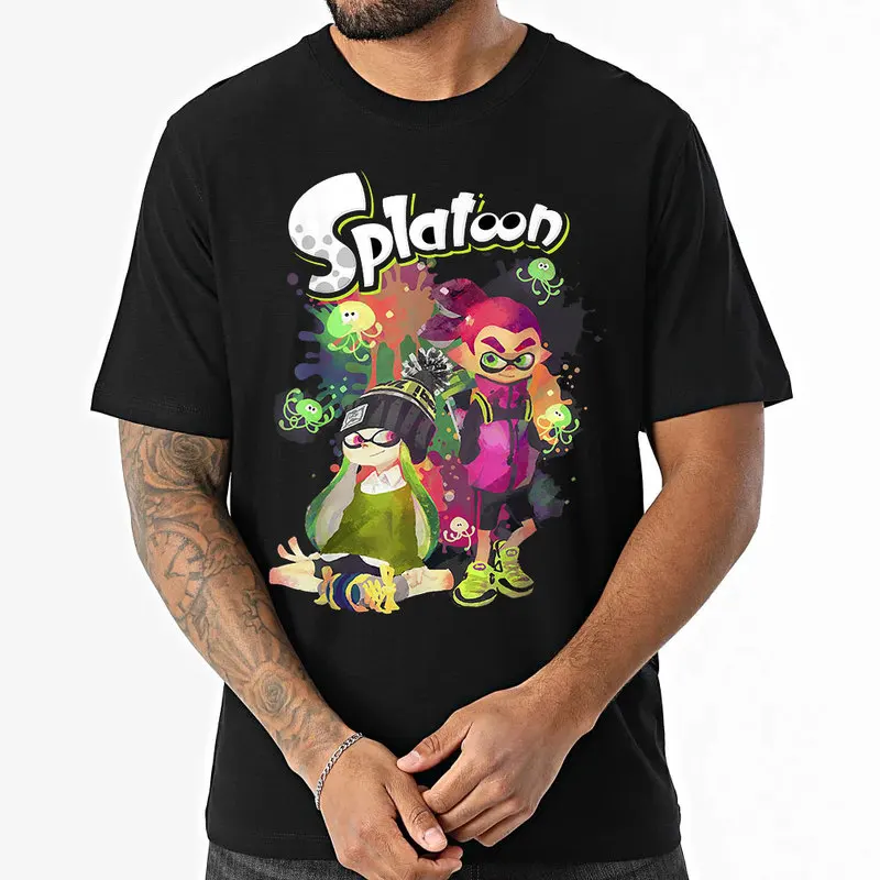 Cute Cartoon Videogame Splatoon Gift T Shirt for Gamer 1231 Short Sleeve Graphic Clothes 100% cotton Unisex Tee US Size S-6XL