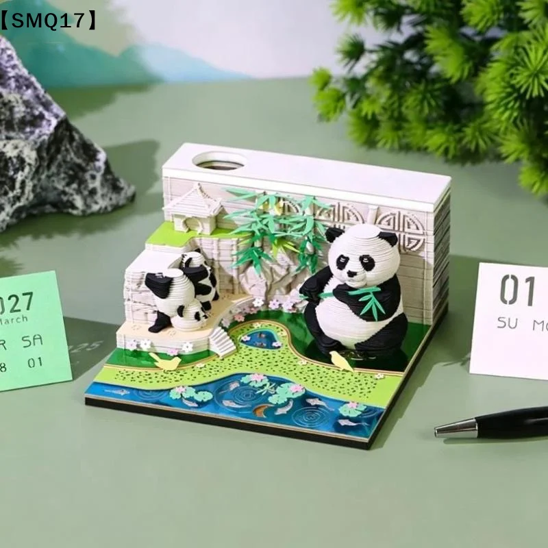 Time Piece Calendar 2027 Desk Calendar 3D Tear-away Calendar Paper Carving Art Memo Notepad Christmas Desktop Decoration【SMQ】