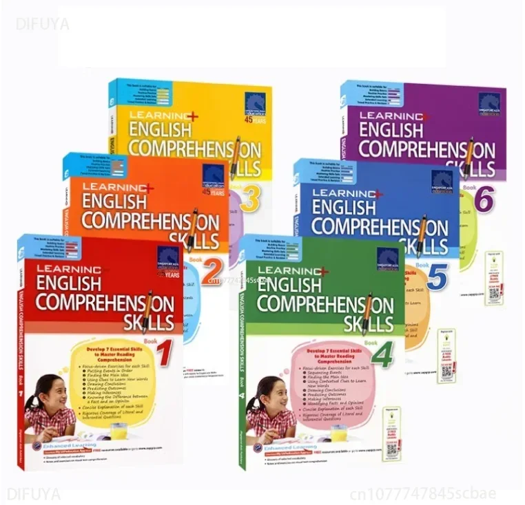 

6 Books SAP Reading Learning English Comprehension Skills Singapore Primary School Studlents TextbookEnglish Books