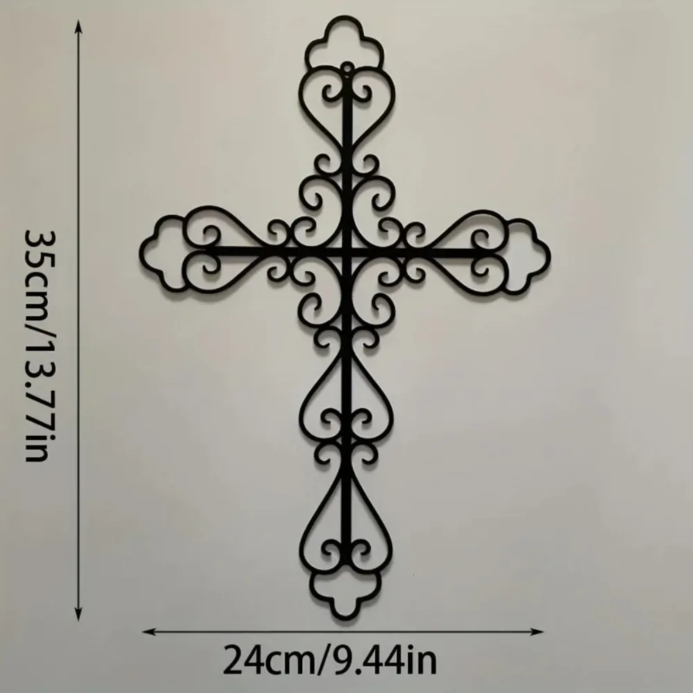 HelloYoung Metal Cross Wall Art Religious Iron Wall Decor