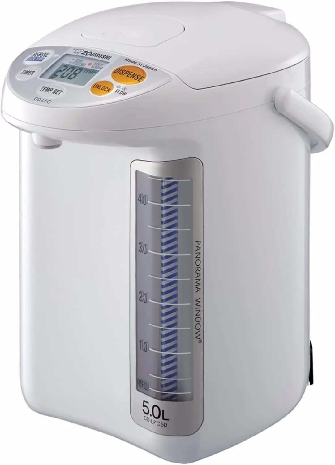 

5.0-Liter Panorama Window Electric Water Boiler and Warmer, White, 169-Ounce Capacity