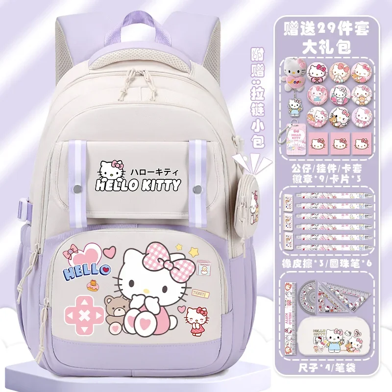 

Sanrio New Hello Kitty Cute Schoolbag Female Cartoon Large Capacity Portable Burden Alleviation Student Backpack