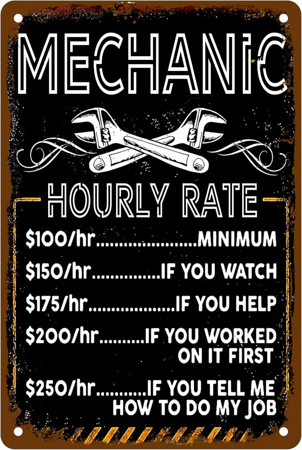 LQNMPPH Wrench Tool Machine Quotation Signs Vintage Farmhouse Metal Tin Signs Rustic Man Cave Decor Wall Art Bar Garage Bat sign
