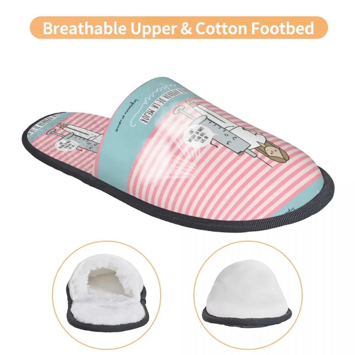 Custom Cartoon Ladies Nurse Doctor Printed House Slippers Women Cozy Memory Foam Slip On Hotel Slipper Shoes view 3