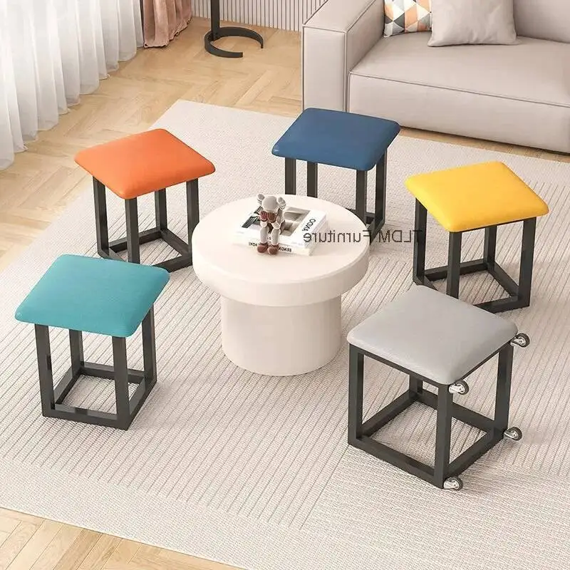 Room Stool modern Home Combination Creative Nordic Living 5 Furniture in Rubik's Cube 1 Sofa Fold Stool Iron Storage Ottomans y