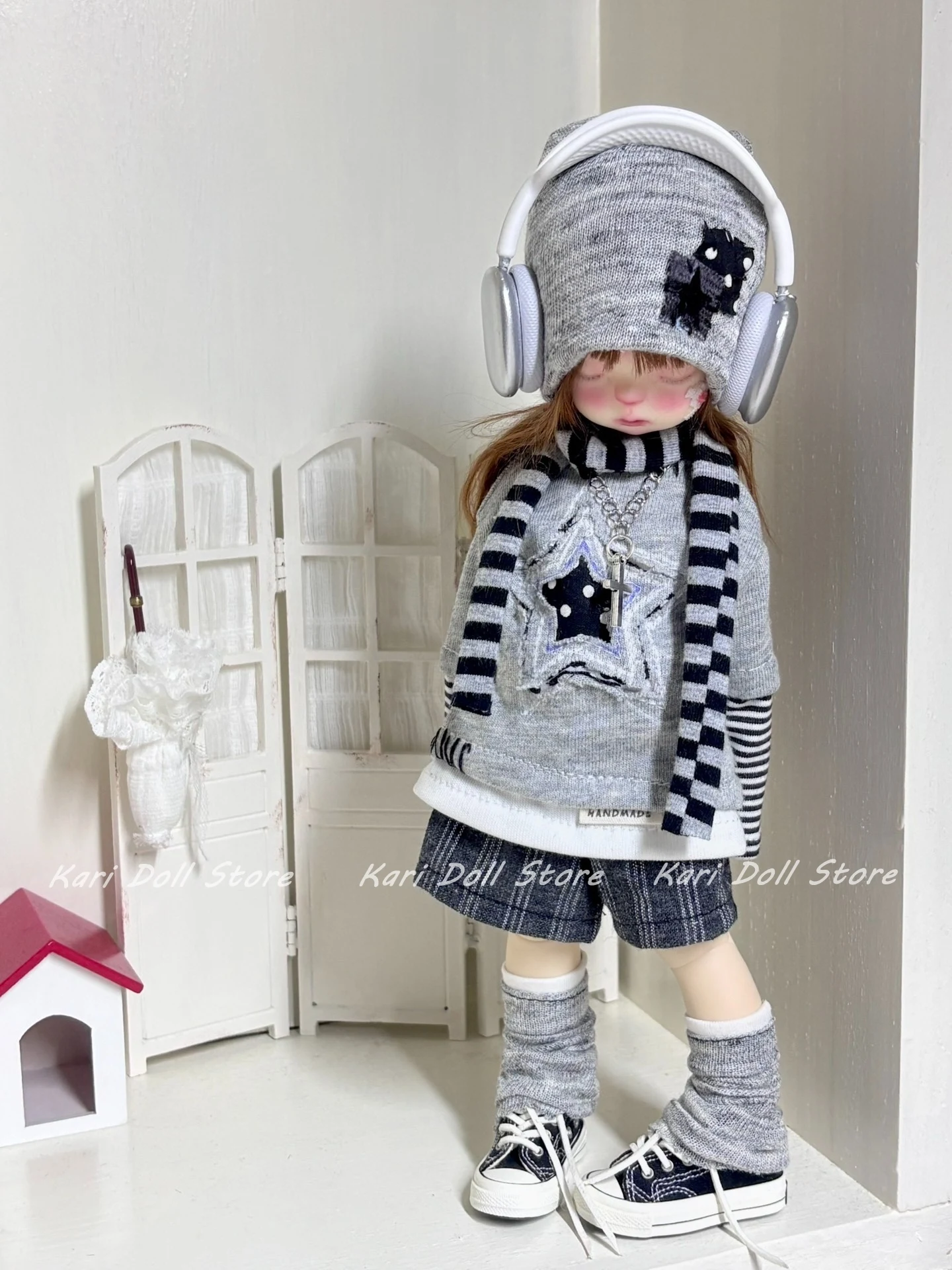 

2026 Kari Doll Clothes and skirts Loose-fit casual T-shirt scarf and hat set for Landazz Landoudou Doll