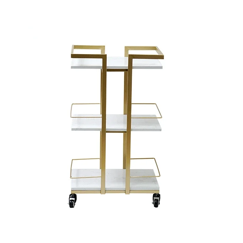 manicure pedicure beauty spa salon shop marble trays gold metal beauty trolley