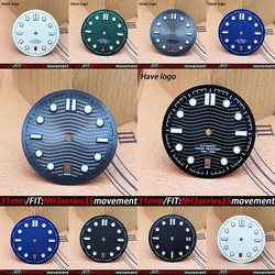 31mm Watch Dial accessories High quality calendar luminous dial for NH35 movement watch replacement parts
