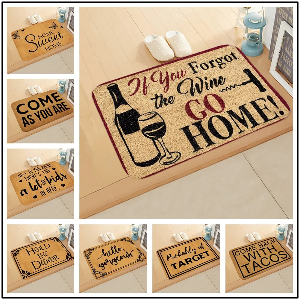 Welcome Mat Sweet Home Letter Printed Entrance Doormat Bedroom Balcony Anti-slip Area Rug Soft Living Room Carpet