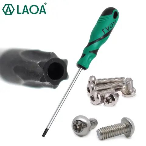LAOA 1pc Cacciavite Torx S2 Cacciavite Esagonale in Lega di Acciaio con Foro Medio T6/T7/T8/T9/T10/T15/T20/T25/T30