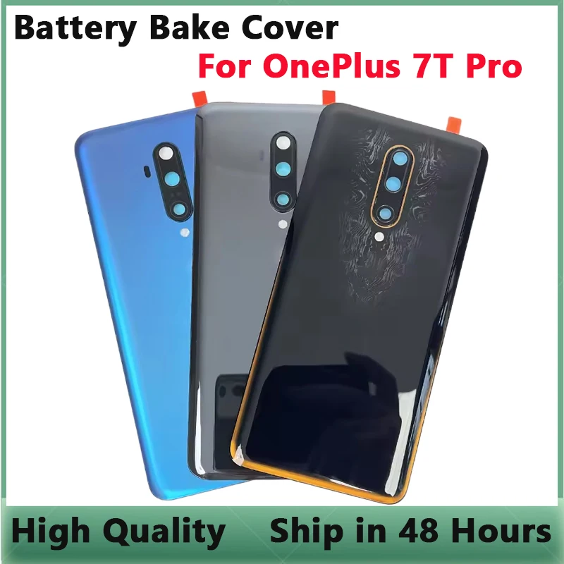 

New Back Glass Cover For OnePlus 7T Pro 5G Back Door Replacement Battery Case, Rear Housing Cover With Camera Lens